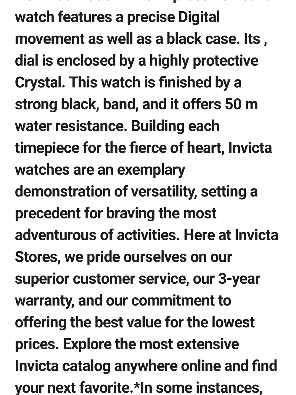 Invicta Black Digital Vextron X Activia Rugged Men's Watch